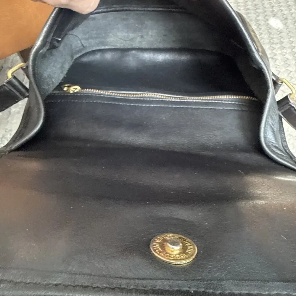 Vintage Coach Town Bag Glovetanned Leather Faded Black Faded Navy 4090 Read Q